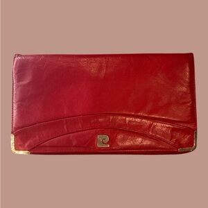 Pierre Cardin Vintage Red Leather Clutch.‎